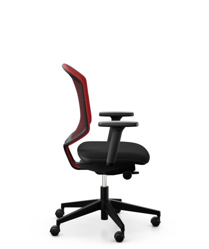 Fotel obrotowy Giroflex 434 z czerwonym oparciem