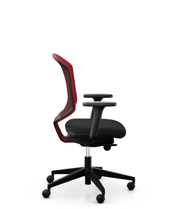 Fotel obrotowy Giroflex 434 z czerwonym oparciem