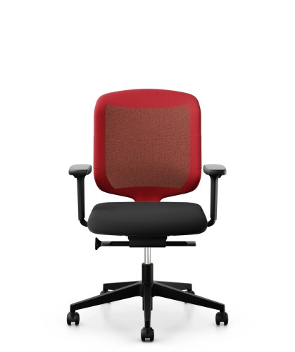Fotel obrotowy Giroflex 434 z czerwonym oparciem