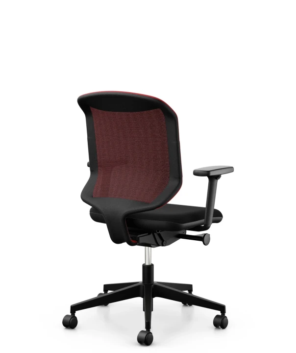 Fotel obrotowy Giroflex 434 z czerwonym oparciem
